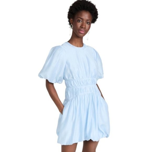 Jonathan SIMKHAI Echo Pleated Organdy Bubble Hem Mini Dress size 6 - Picture 5 of 13
